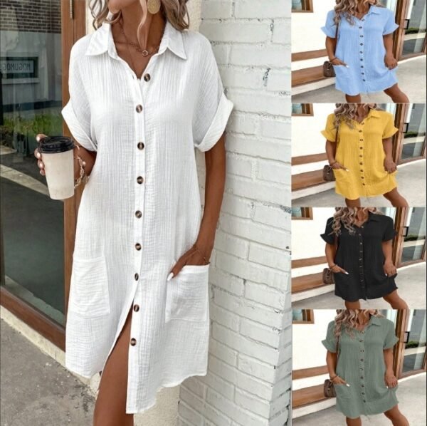 Short Sleeve Shirt Dress