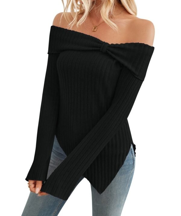 Long Sleeve Split Shirts Tops - Image 9