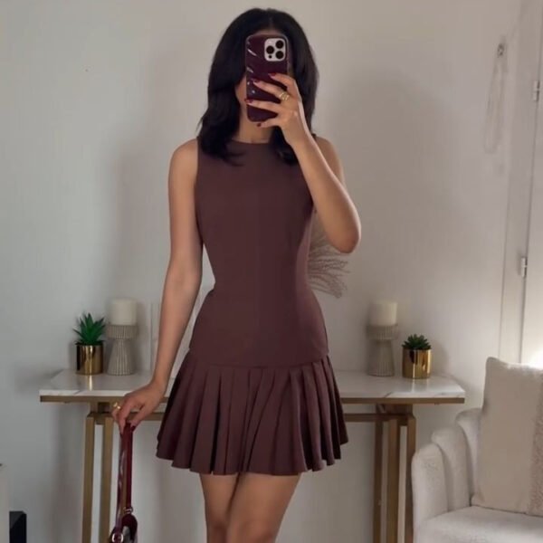 Pleated Mini Dress