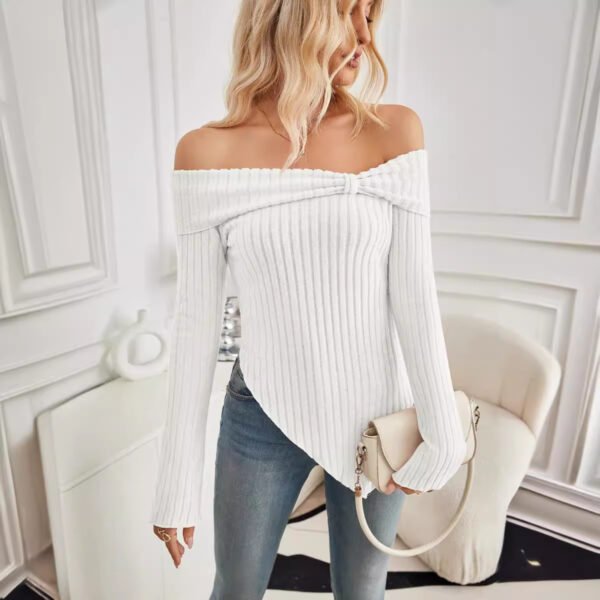 Long Sleeve Split Shirts Tops - Image 6