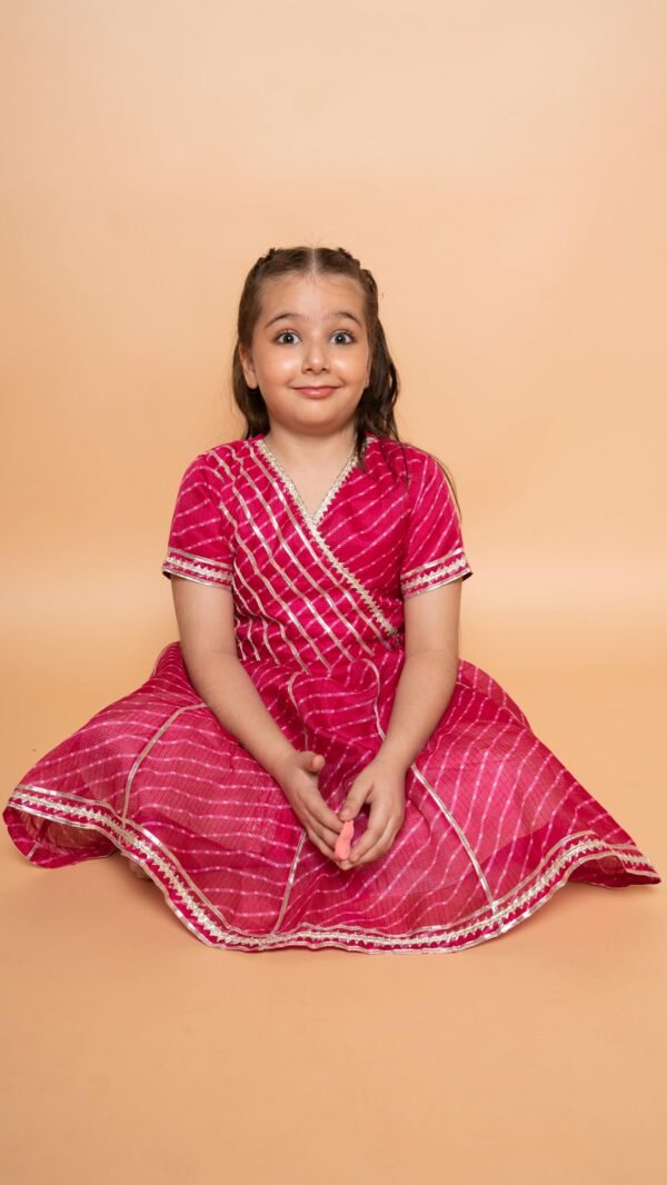 Ki & Ka Kota Fabric Salwar Suit Set in Pink, Age, 5-6 Years - Image 4