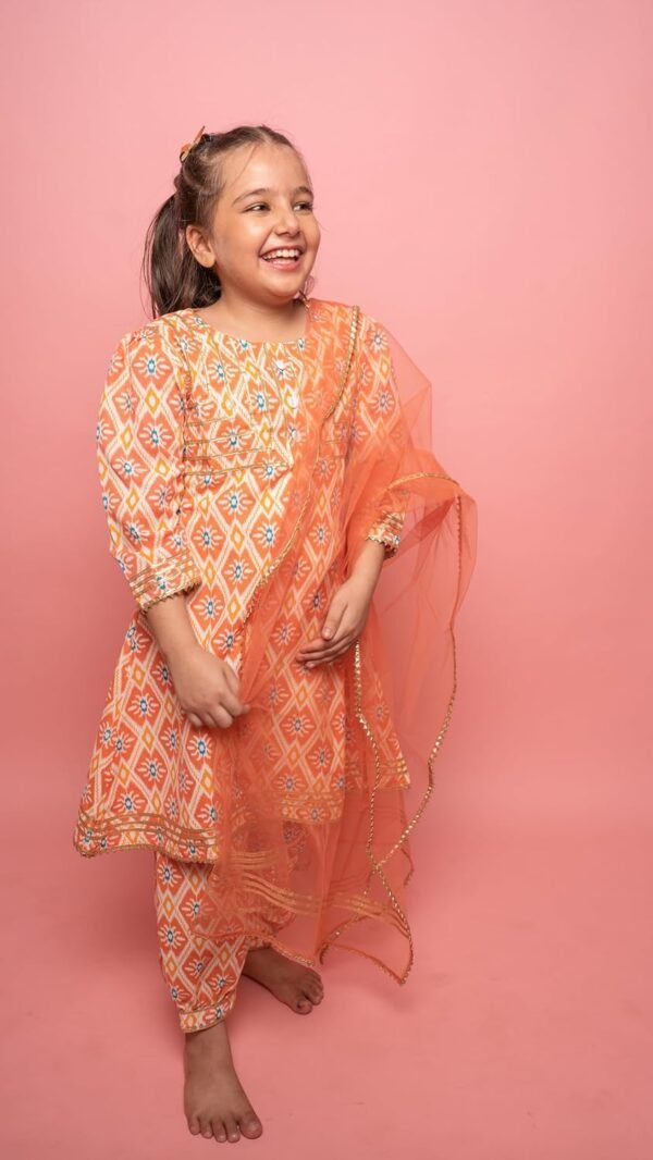 Ki & Ka Salwar Suit Set in Peach – Age, 2-3 Years - Image 23