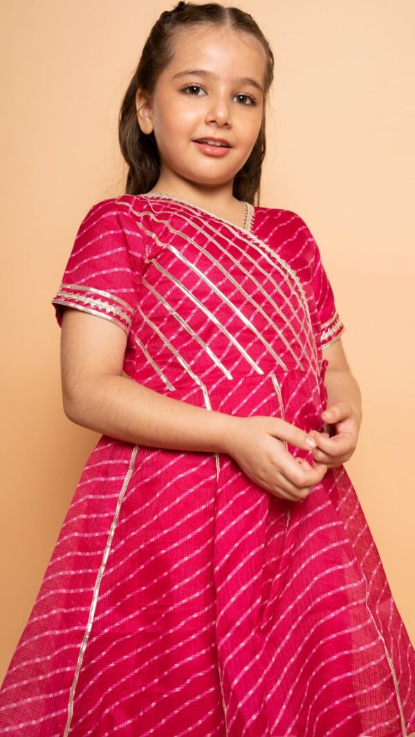 Ki & Ka Kota Fabric Salwar Suit Set in Pink, Age, 5-6 Years - Image 6